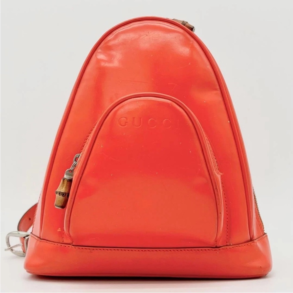 Gucci Orange Leather Backpack - image 2